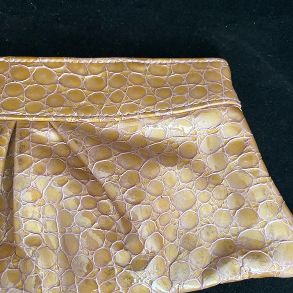 Laura Merkin Leather Croc Embossed Clutch 12x5” - Picture 5 of 8